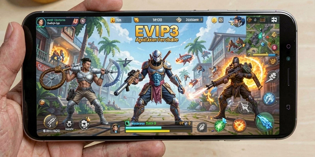 Screenshot utama EVIP3 yang menampilkan antarmuka pengguna yang ramah.
