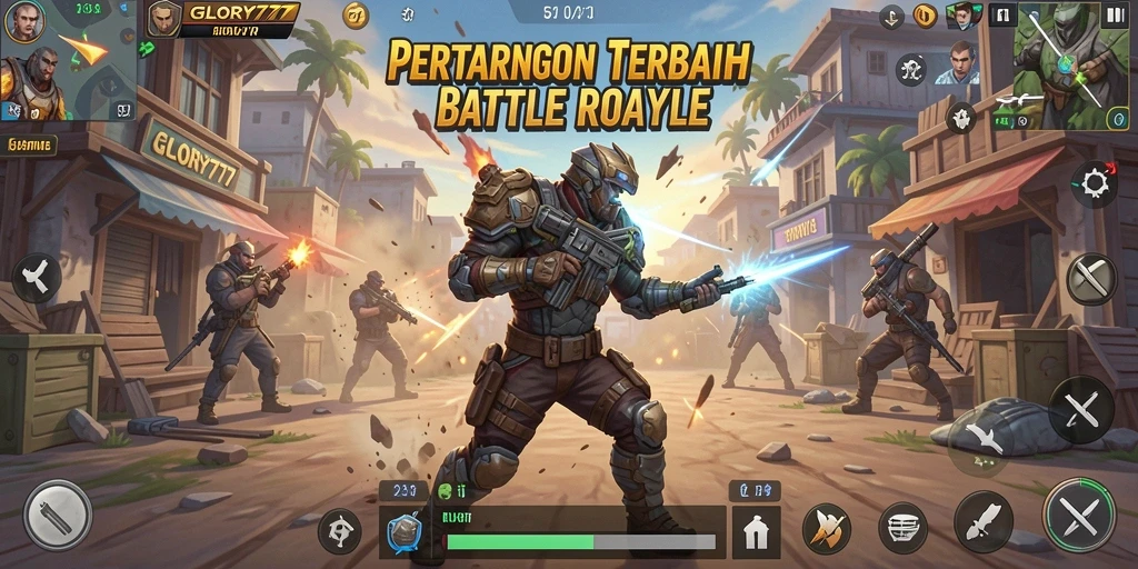 Tangkapan layar menunjukkan aksi mendebarkan dalam gameplay Battle Royale.