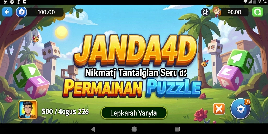 Tampilan gameplay JANDA4D yang penuh warna dan menantang.