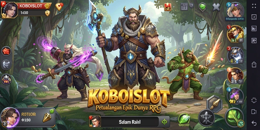 Tampilan gameplay mendebarkan di dunia RPG KOBOISLOT.