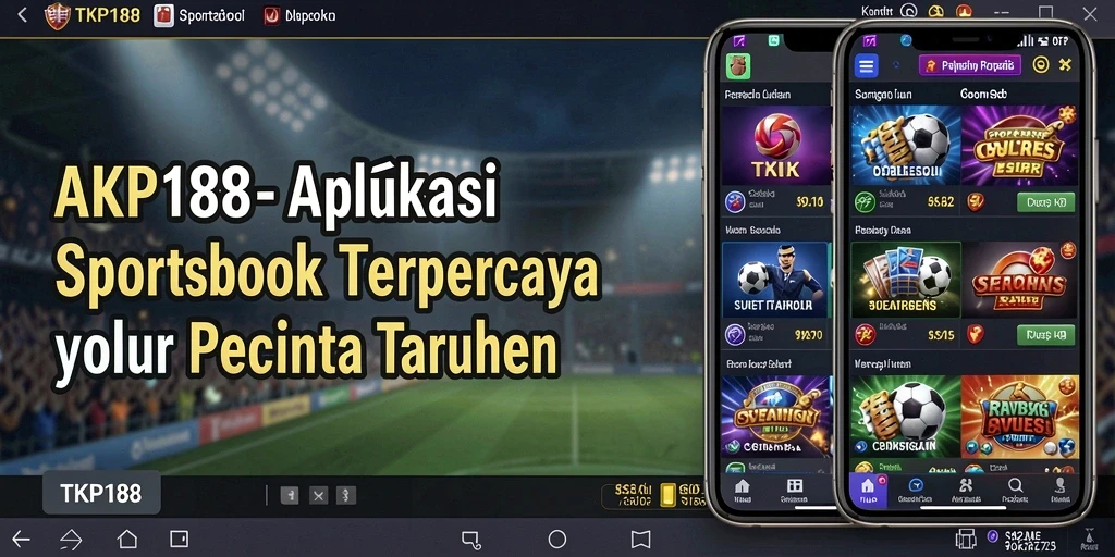Screenshot utama TKP188 menampilkan antarmuka Sportsbook yang menarik.