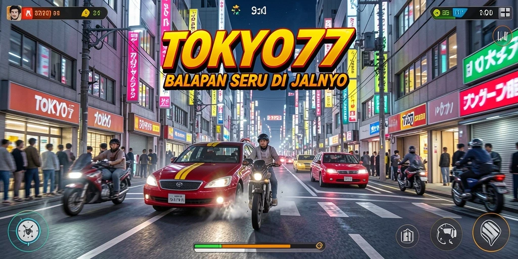 Gameplay seru balapan motor di jalanan Tokyo yang ikonik.