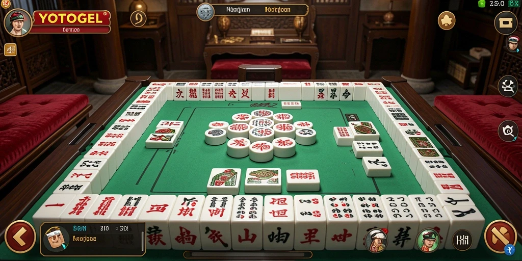 Screenshot gameplay YOTOGEL menampilkan keseruan permainan Mahjong.